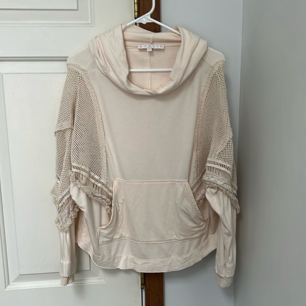 KARLIE oversized boho pullover with hoodie Women’s Small